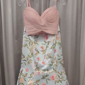 Sherri Hill Pink and Floral Prom Dress